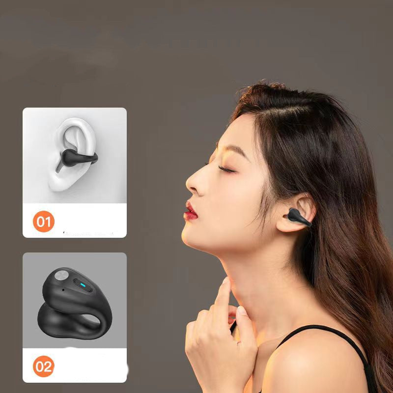 Bone Conduction Headphones TWS Earbuds Ear Clip Bluetooth 5.3 Touch Wireless Earphone