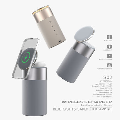 3 In 1 Multi-Function IPhone And AirPods Wireless Charger Portable Bluetooth Speaker