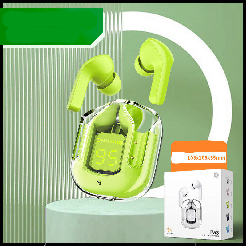 New Mini Transparent Wireless Bluetooth Headset Digital Display ENC Noise Reduction