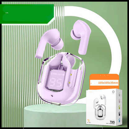 New Mini Transparent Wireless Bluetooth Headset Digital Display ENC Noise Reduction