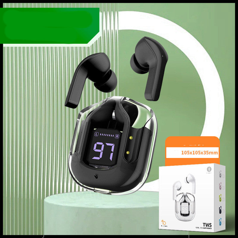 New Mini Transparent Wireless Bluetooth Headset Digital Display ENC Noise Reduction