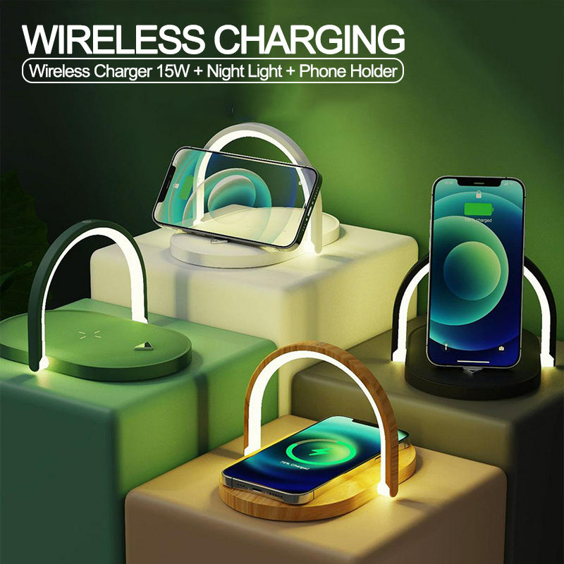 3 In 1 Foldable Wireless Charger Night Light Wireless Charging Station